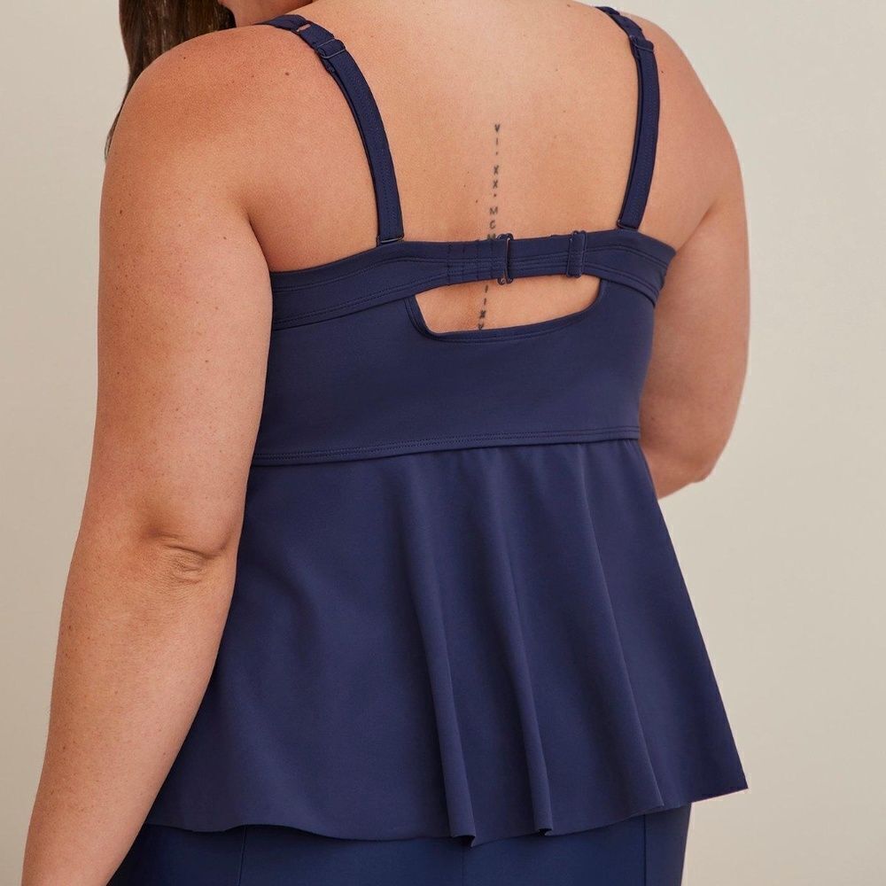 Torrid Peplum Underwire Swim Top - Blue 3X D/DD - Picture 2 of 11